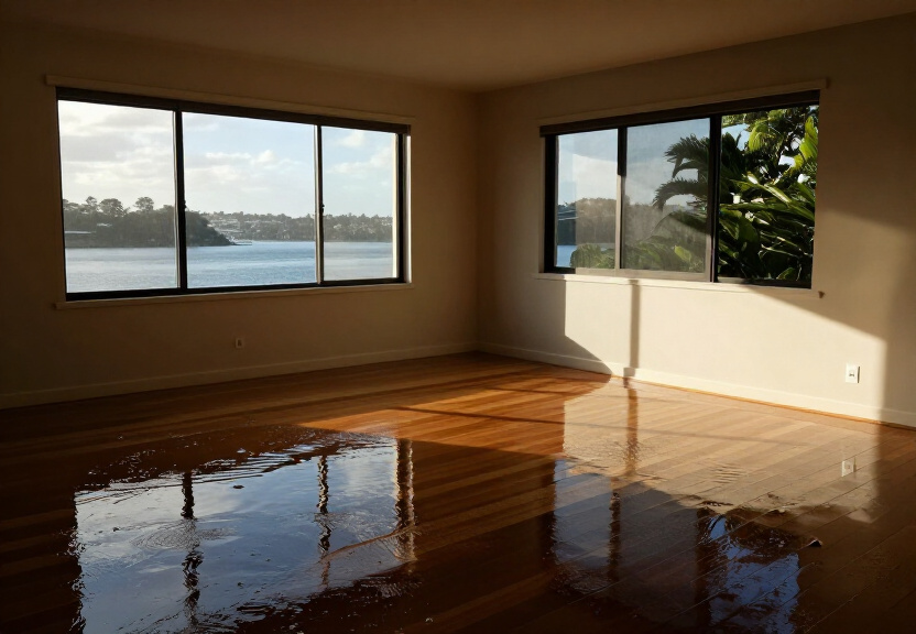 Water-damaged carpet and walls in a Holroyd home before restoration